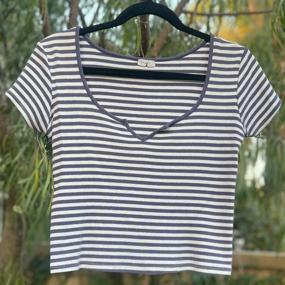 Brandy Melville striped baby tee
